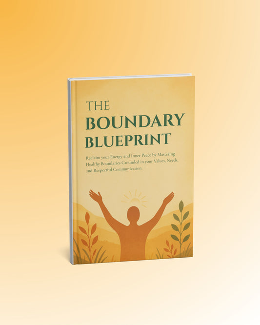 Book titled 'The Boundary Blueprint' on a yellow gradient background